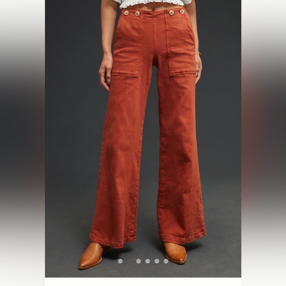 Anthropologie Pilcro wide leg cargo NEW w/ tag!! Stunning burnt orange rust